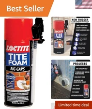 Tite Foam Big Gaps Spray Foam Sealant, 12oz - Expands & Insulates Up to 3 in