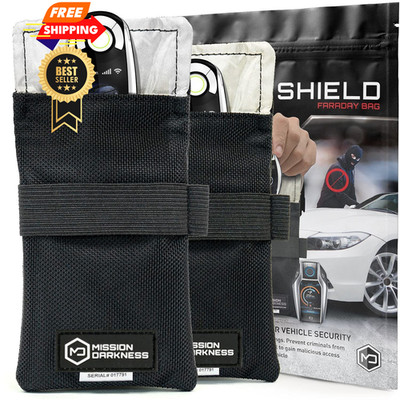 Mission Darkness Faraday Bag for Keyfobs (2-Pack) // RF 2 Pack, Black 