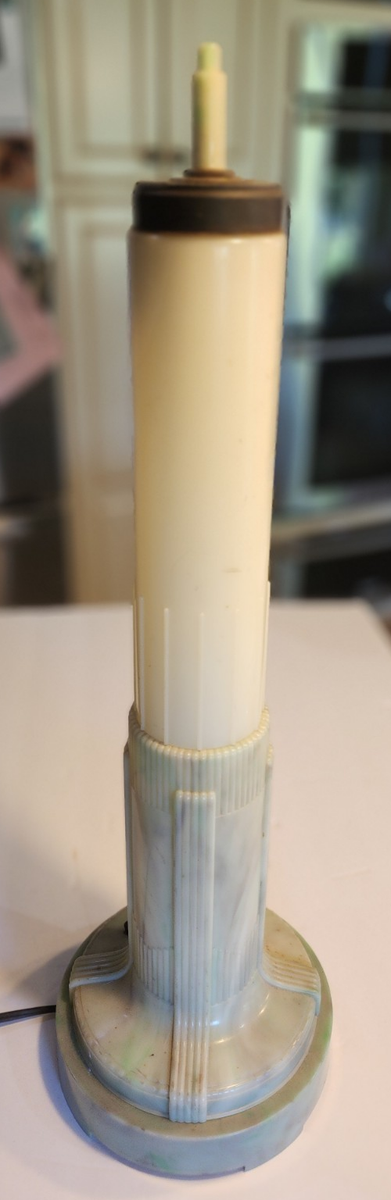 VINTAGE ART DECO BAKELITE SKYSCRAPER FLOURESCENT TABLE LAMP LIGHT