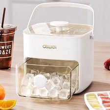 Portable Double Layer Ice Maker Machine with One-Touch Press 48 Ice Cube Maker