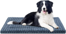 Dog Bed Mat Washable Reversible Dog Crate Pad Soft Fluffy Pet Kennel Beds with A