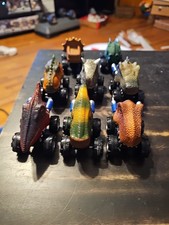 Dinobros Dinosaur Pull Back Toy Cars Lot of 8 Cars All Work Clean Excellent Cond