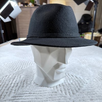 Schuman Sullivan Wool Fedora Hat Medium Black Felt Classic Pinched Vintage Indie