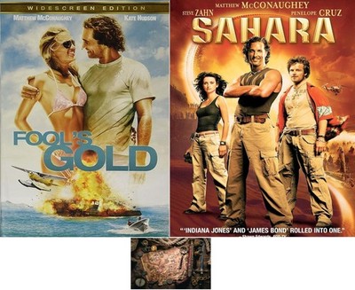 Matthew McConaughey Double Feature Fool's Gold & Sahara 2 DVD Set New