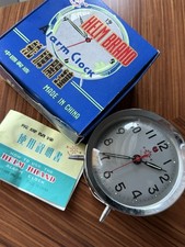 Vintage Helm Brand Alarm Clock, Mechanical, Green Color, Old Stock Brand New