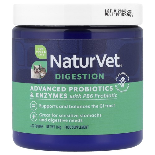 Advanced Probiotics & Enzymes with PB6 Probiotic, For Dogs & Cats, 4 oz (114 g)