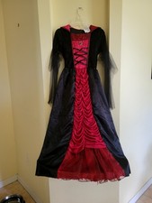 Spirit Halloween Victorian Vampiress Dress Costume Red and Black, Girls X Large