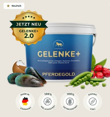 Pferdegold Gelenke + 2.0 Neuheit mit Omega 3 Zusatzfutter Ergänzungsfutter
