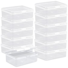 12-Pack Clear Plastic Storage Containers for Beads, Crafts, Small Items