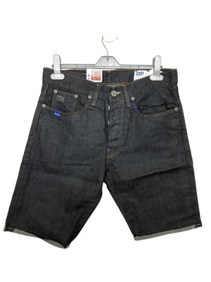 G-Star Men's Jeans Shorts Short Pants 3301 Straight, Dark Blue, W30