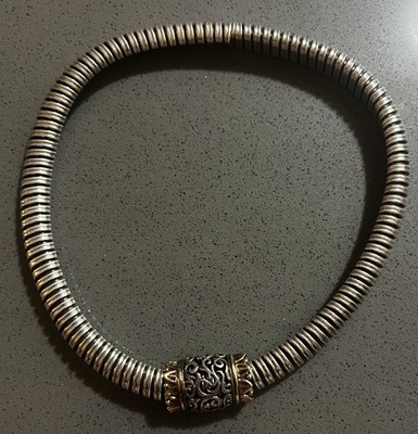 Designer Alwand Vahan 925 Sterling Silver 14K Gold Enhancer Pendant Necklace