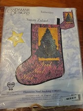 Candamar Designs Christmas FLORENTINE NOEL STOCKING felt embroidery kit 80355