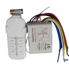 Four-Way ON/OFF 110V-240V Light Digital Wireless Wall Switch with Remote Control