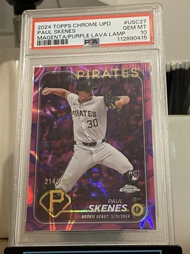 2024 Topps Chrome Update Paul Skenes Magenta/Purple Lava Lamp /299 PSA 10 RC