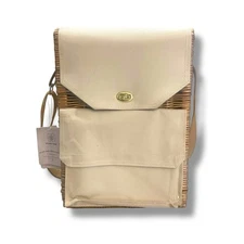 Picnic Time Wine & Cheese Basket Tote Set Insulated Wicker Shoulder Bag NEW