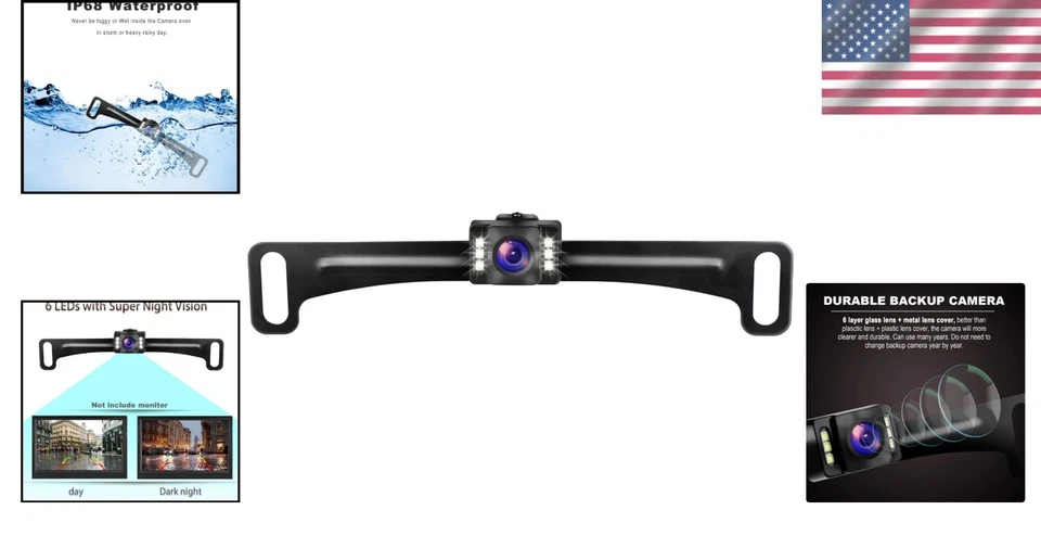 170° Wide Angle Backup Camera with HD Video & 6 LED Night Vision for Safety - Image 2 of 4