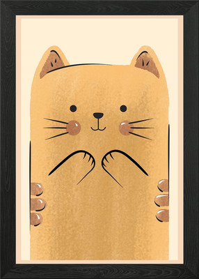 Niedliche Cartoon Katze gerahmtes Wandbild Poster Leinwanddruck Bild