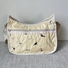 Lesportsac Cat Embroidery Classic Hobo Bag NWT