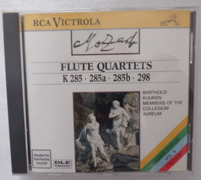 MOZART Flute Quartets Vol 5-K 285 /285a /285b /298 Barthold/Kuijken VERY GOOD CD