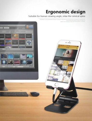 Universal Foldable Desktop Desk Stand Holder Mount For Cell Phone and Tablet Pad - Picture 2 of 17