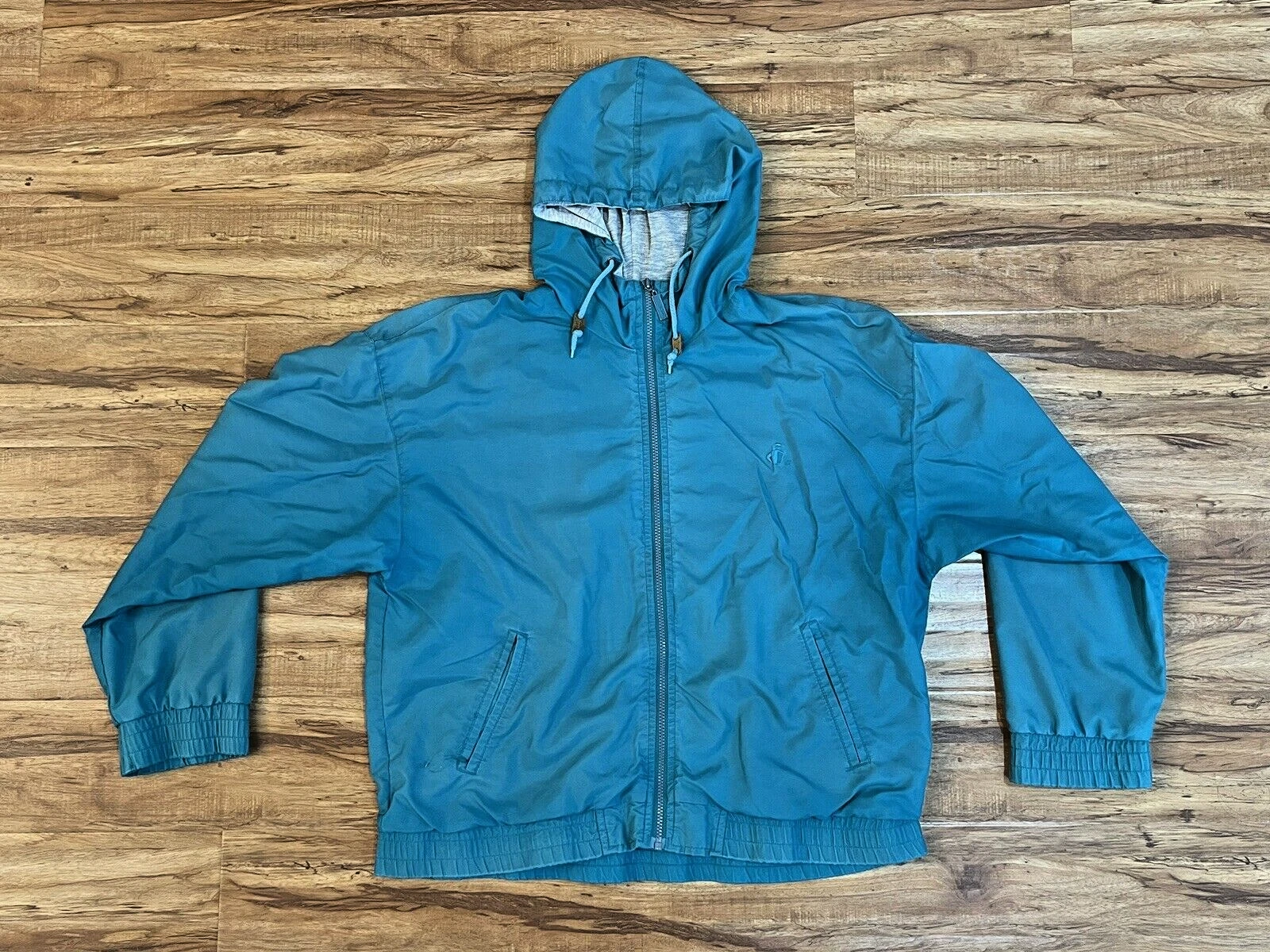 Vintage Jockey Hooded Windbreaker Jacket Green Large Lightweight