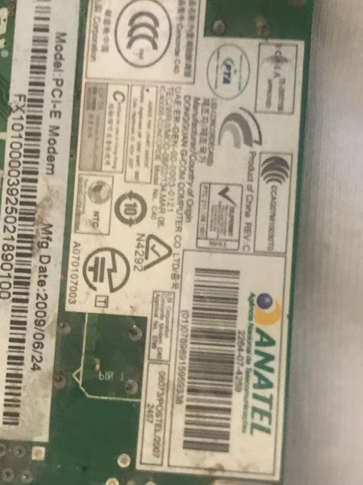 LSI Anatel 2264-07-4259 PCI-E 56K Internal Modem Card - Image 4 of 4