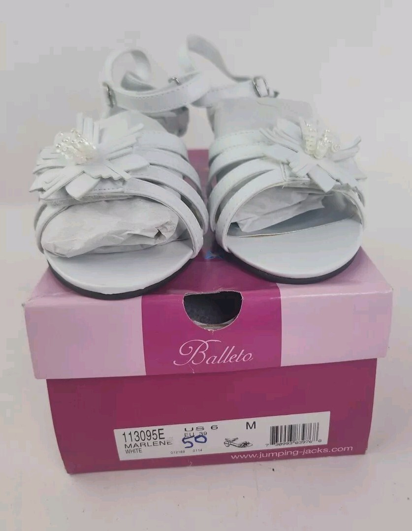 APL Sandali Balleto bambina donna Marlene bianchi punta aperta taglia 6