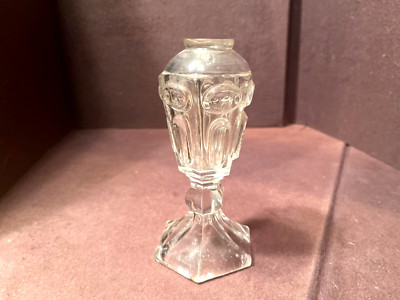 Miniature Boston Sandwich Pressed Circle & Ellipse Oil Lamp
