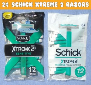 24 Schick Xtreme2 Sensitive Razors ST2 aka Slim Twin - NEW & Sealed Package