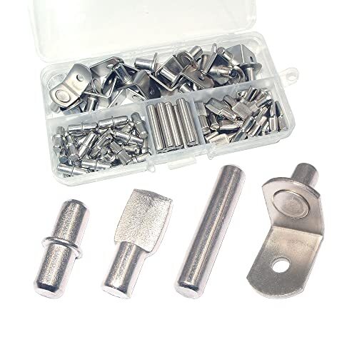 Nickel Plated Kitchen Cabinet Shelf Bracket Pegs Support Kit