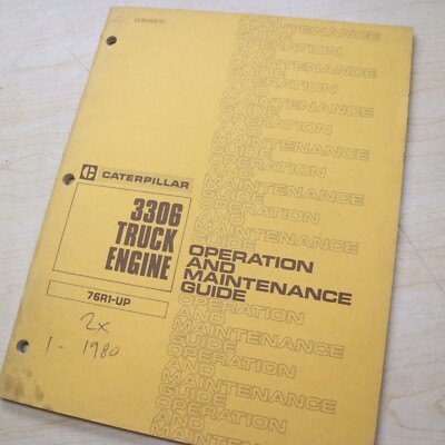 CAT Caterpillar 3306 TRUCK Engine Operation Owner Manual operator guide diesel
