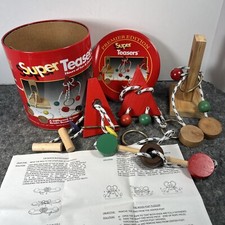 VTG Cardinal Super Teasers Brain Busters Premier Edition Tin 1996 EUC Wood Rope