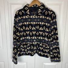 Tsunami L Fleece Shirt Jacket Southwestern Tribal Aztec Teddy Sherpa Lightweight
