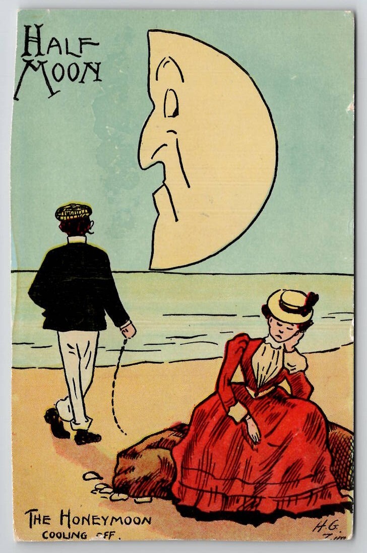 Half Moon The Honeymoon Cooling Off Couple On Beach HG Zim