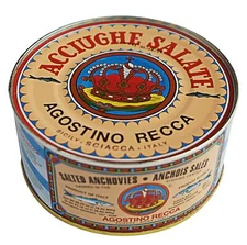 Agostino Recca Salted Whole Anchovies 800g