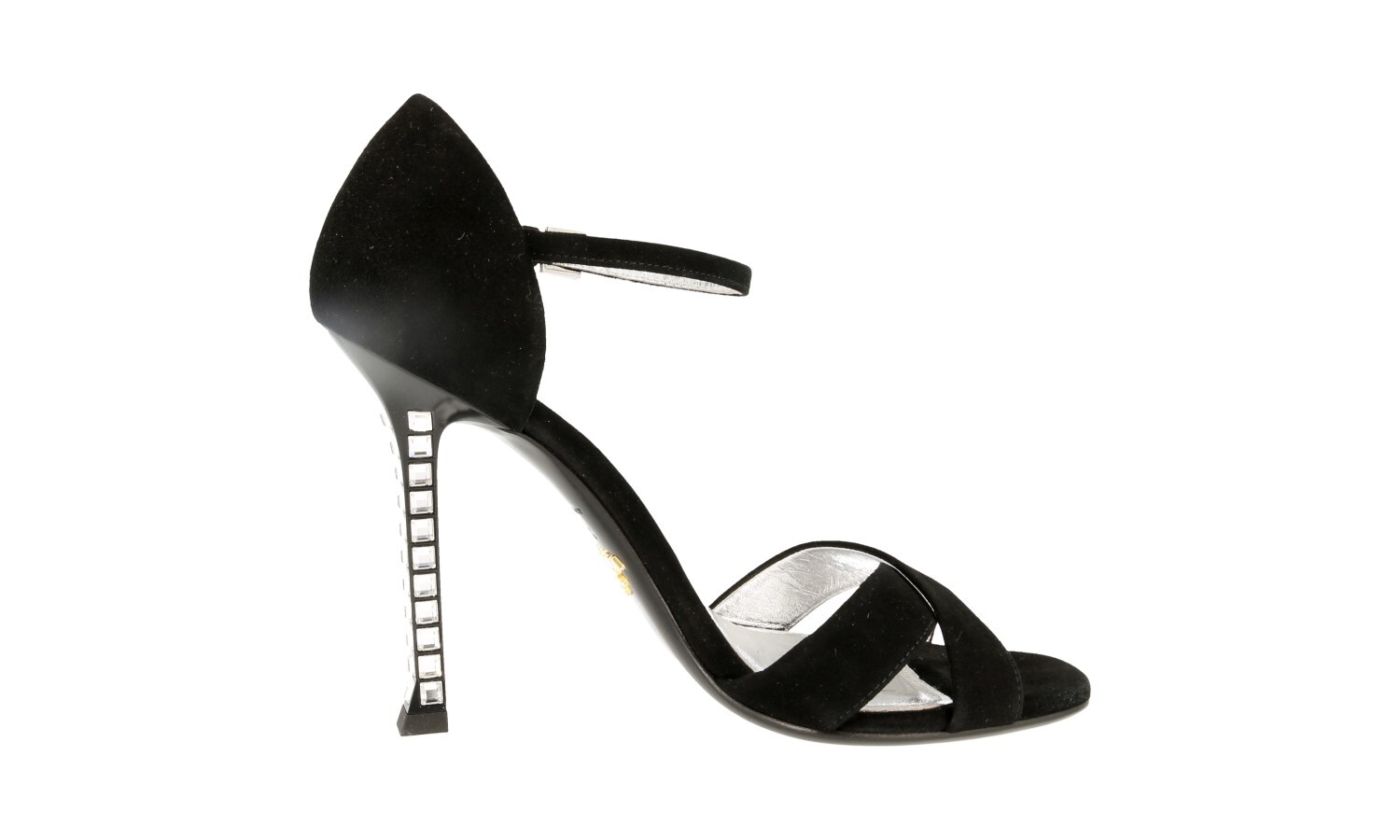 PRADA CRYSTAL High Heel Pumps Sandals - 1X571F - Black - NEW image 7