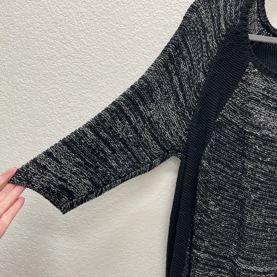 One World Mujer Plus 3X Suéter Dos Tonos Cuello Barco Negro Blanco Mangas 3/4 Foto 4 de 4