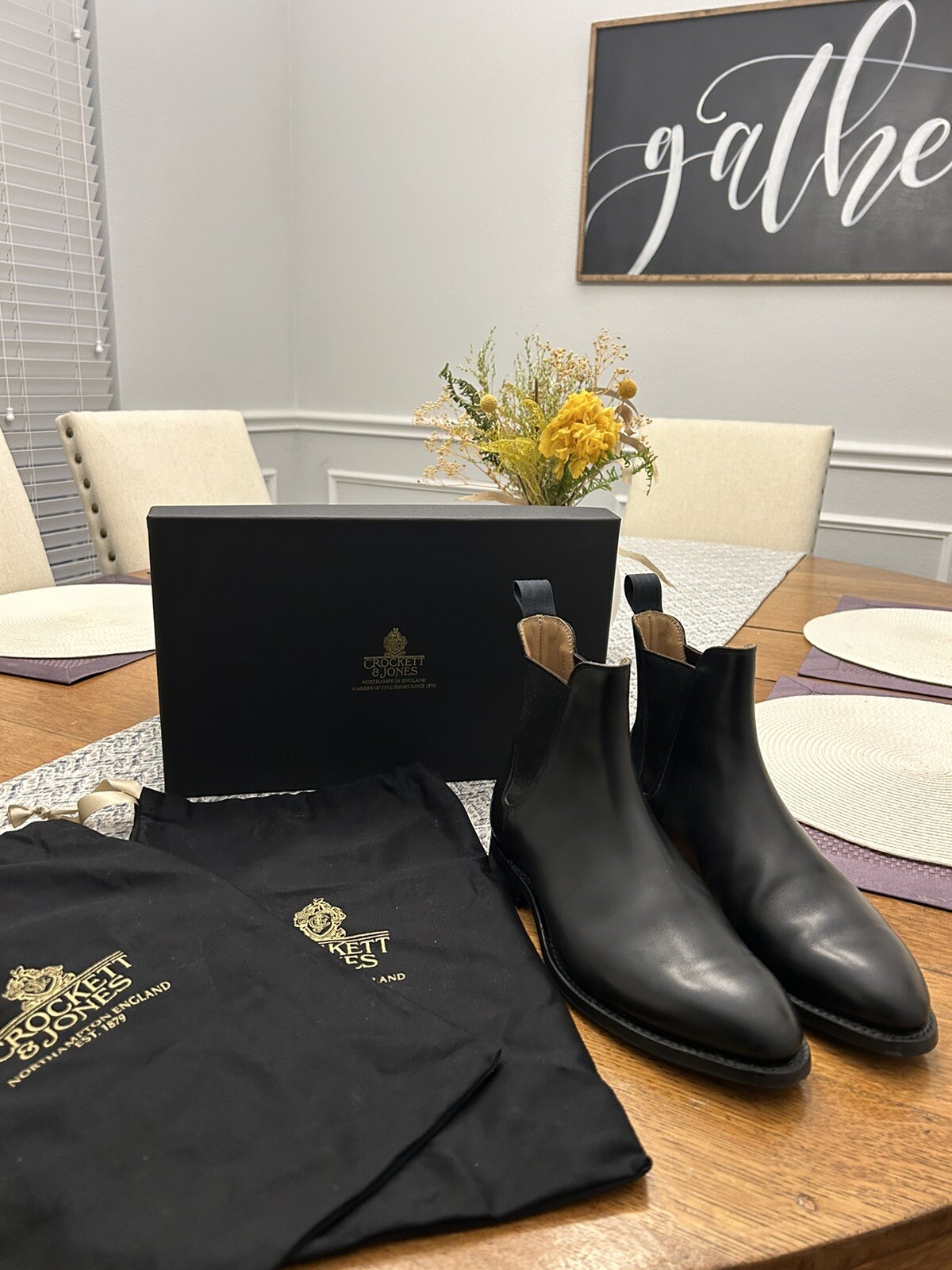 CROCKETT＆JONES LINGFIELD 8E ブラック Chelsea 8 Black Calf