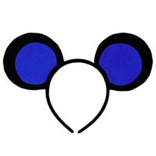 Blue  Black Mouse-A-Like Ears Headband - Cute 3 Blind Mice Mickey Costume Party