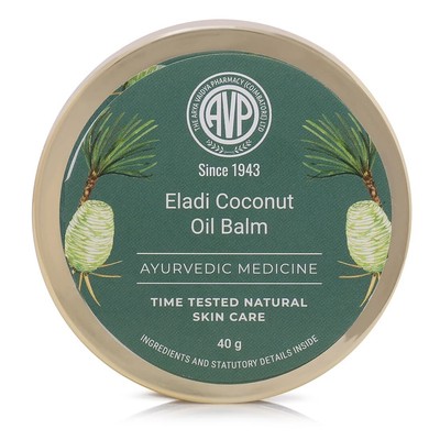 AVP Eladi Coconut Oil Balm 40g Moisturizer for Dry Skin Ayurvedic Cream