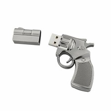 32GB 64GB Metal Gun Flash Drive USB 2.0 Memory Stick Thumb Drive Birthday Gift