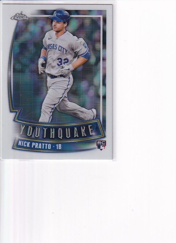 2023 Topps Chrome Nick Pratto RC Youthquake Kansas City Royals #YQ-44