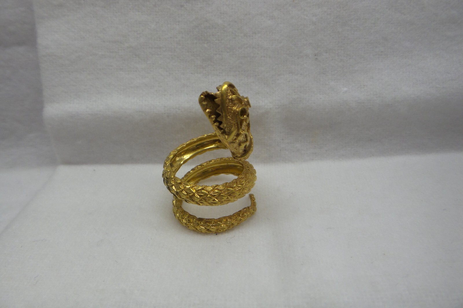 Heavy Detailed Solid 14kt Double Coiled Snake Rin… - image 8
