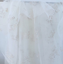 "stoffdesign!"Sale % FLORENTINE*weiss Voile creme bestickt 3 Meter Nya Nordiska