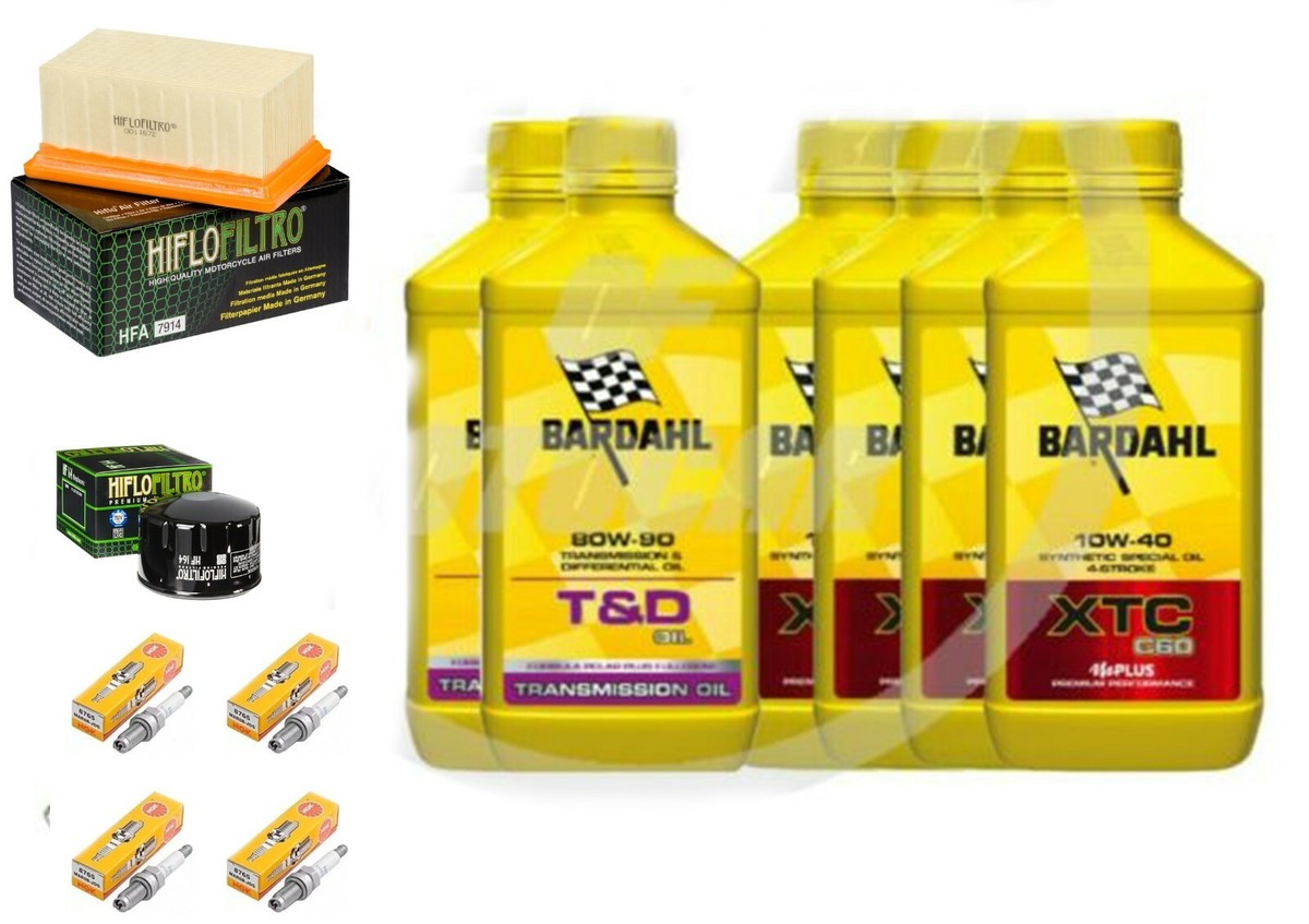 Kit Entretien Moto : Huile Bardahl XTC C60 10W40 + Filtre à Huile Pour BMW R1200 GS Rallye 2012