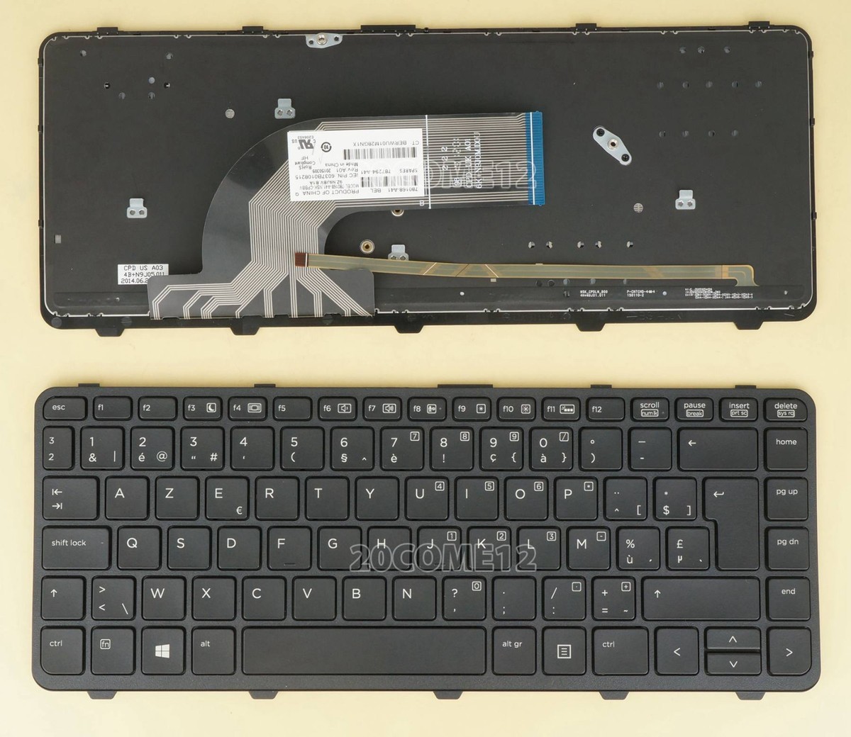 Clavier AZERTY Français Pour HP ProBook 640 G1 - Avec Cadre, Neuf Sous Emballage