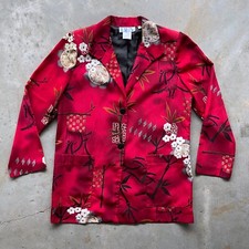 Vintage 1990s BFA Classics Asian Inspired Print Lightweight Blazer