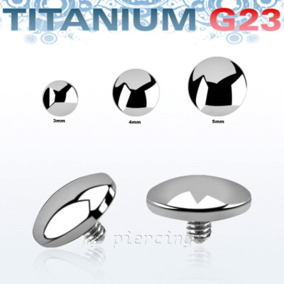 G23 Titanium Flat Dome Internally Threaded Dermal Anchor Top 14G 3mm 4mm 5mm