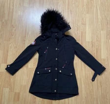 Canada Weather Gear Black & Brown Faux-Fur Trim Hood Anorak Jacket Sz M 2017