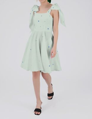 $379 Fanm Mon Women's Green Mint Sara Shoulder-Tie Bow Linen MIDI Dress Size L | eBay $379 Fanm Mon Women's Green Mint Sara Shoulder-Tie Bow Linen MIDI Dress Size L | eBay